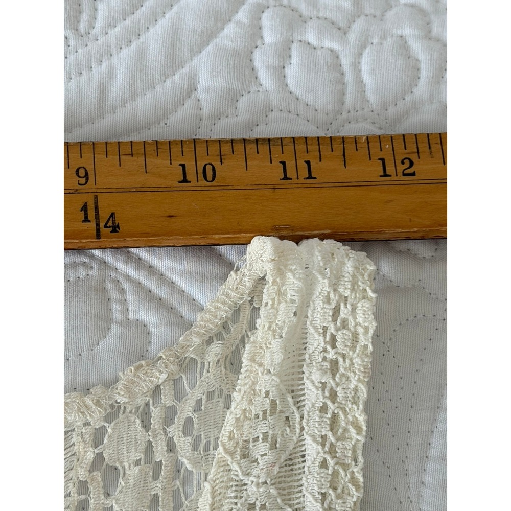 White Crochet Lace Tank Top Sleeveless Cotton Blend Boho Shell RN 64078 Size L - Picture 5 of 6
